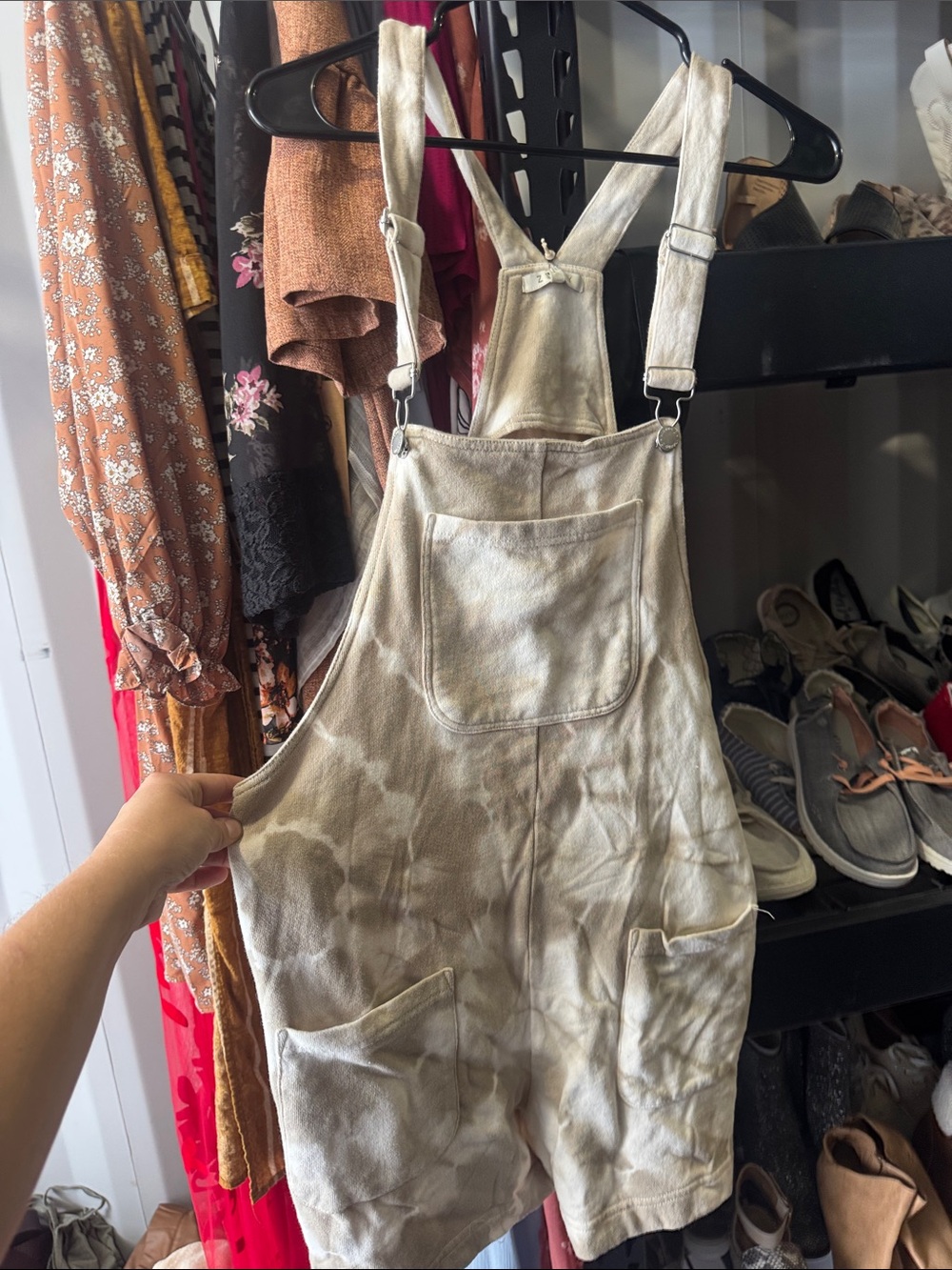 Z Supply Neutral Tie-Dye Short Overalls